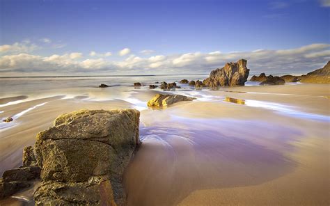 Schwarzer sandstrand in san juan. Spanien, Asturien, Strand, Meer, Felsen 1920x1200 HD ...