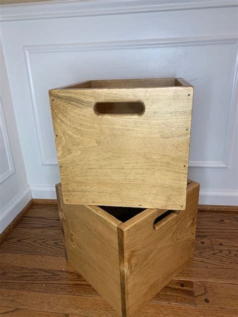12x12x12 Solid Wood Cube Box Storage Box Etsy