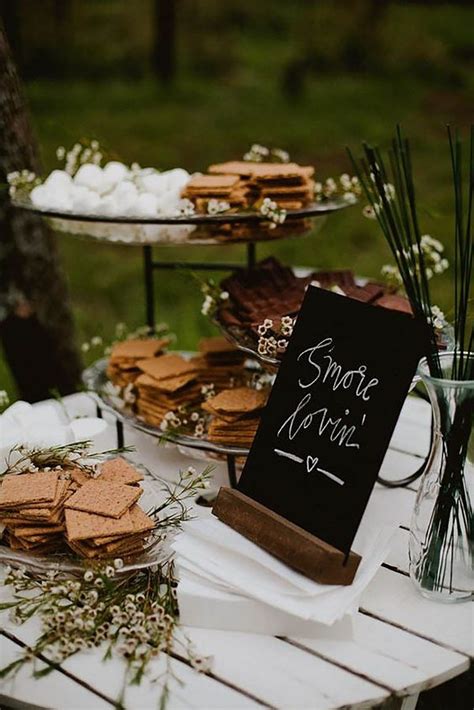 20 Delicious Food Drink Bars Your Wedding Guests Will Love Smores Bar Wedding Wedding