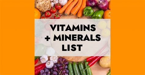 Vitamin List Functions Food Sources Plant Based Vegan