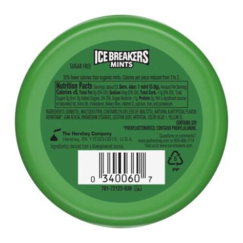 Ice Breakers Spearmint Sugar Free Mints Tin Tin Oz Food Less