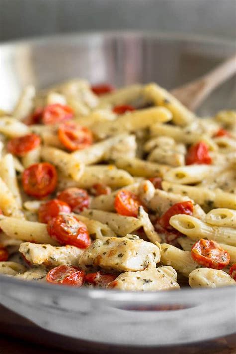 Pasta dishes are a great thing to have in your repertoire, especially these easy pasta recipes that won't take up too much precious weeknight time. Easy Pesto Chicken Pasta for Two With Oven Roasted ...