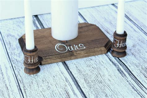 Rustic Wood Unity Candle Holder Display Rustic Chic Country Wedding