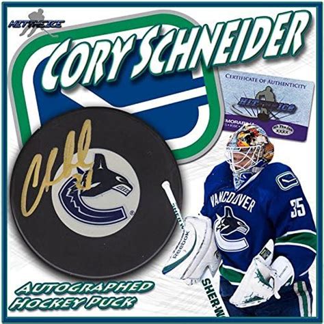 cory schneider signed vancouver canucks puck w coa new autographed nhl pucks at amazon s