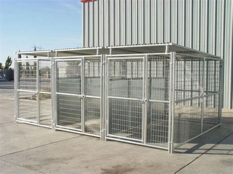 3 Run 5x10 Dog Kennel W Roof Shelters And Fight Guard Dividers Dog