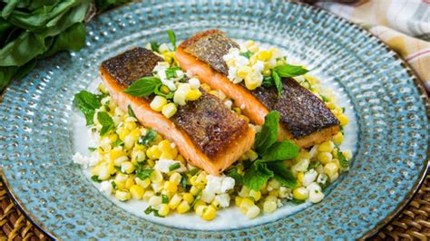 Recipes Roasted Salmon With Corn And Feta Salsa