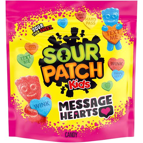 Sour Patch Kids Message Hearts Valentine Candy Hearts 1301 Oz