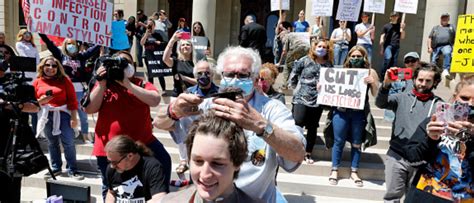 State police firefighters top photo cops haircuts mens sunglasses celebrities style fashion. 'Operation Haircut': Michigan Barbers Defy Lockdown, Offer Haircuts On Capitol Lawn | The Daily ...