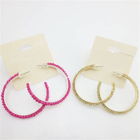 Original Design Bohemia Sex Girl Women String Beads Hoop Earrings For