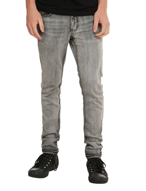 Xxx Rude Grey Smoked Skinny Fit Denim Jeans Hot Topic