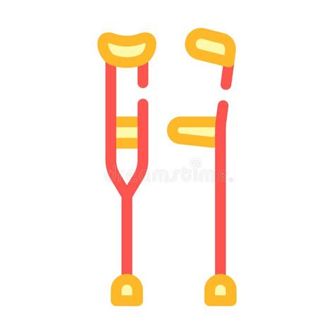 Crutches Tool Color Icon Vector Isolated Illustration Stock Vector