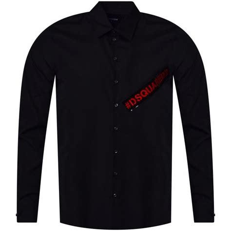 Dsquared2 Black Tape Logo Long Sleeve Shirt Men From Brother2brother Uk
