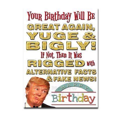 Donald Trump Funny Birthday Card Trump Birthday Card Etsy