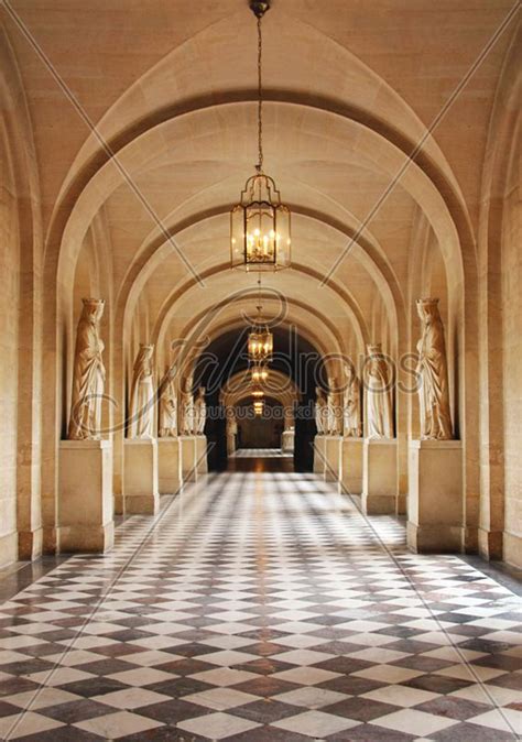 Castle Hallway Photography Backdrop Architecture Versailles Day