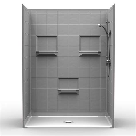 5les6036b75b Five Piece 60 X 36 Roll In Shower 75 Threshold