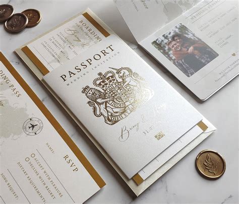 Passport Wedding Invitation On Pearlised Card By Feel Good Wedding