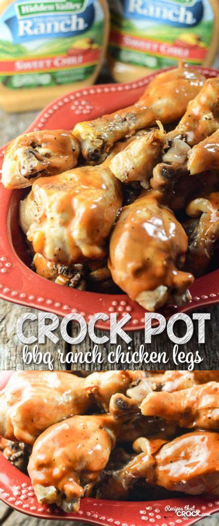 I had figured pineapple chicken would be on this list but i figured it would be barbeque sauce, pineapples, and chicken in it. Crock Pot BBQ Ranch Chicken Legs - Recipes That Crock!