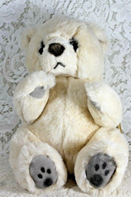 Vtg Russ Berrie Yomiko Collection Bear 12 Plush Stuffed Leather Paws