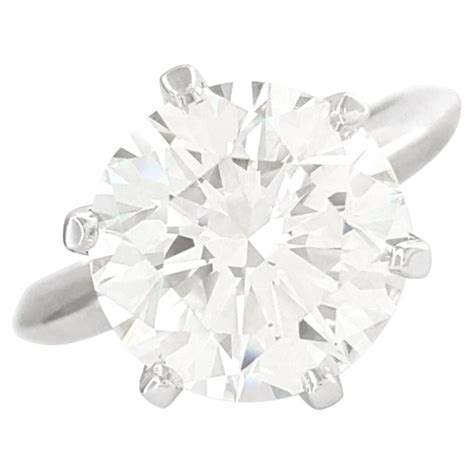 Round Brilliant Cut Diamond Platinum Ring And Wedding Band Pair At 1stdibs