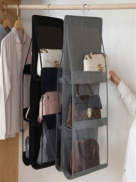 Hanging Handbag Organizer6 Pockets Shelf Bag Storage Holder Wardrobe