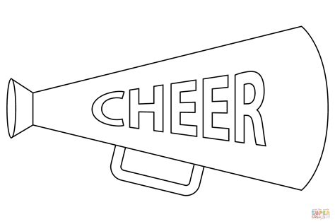 Cheerleading Megaphone Coloring Page Free Printable Coloring Pages