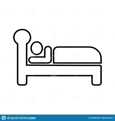 Rest Bed Sleep Outline Icon Line Art Vector Stock Illustration