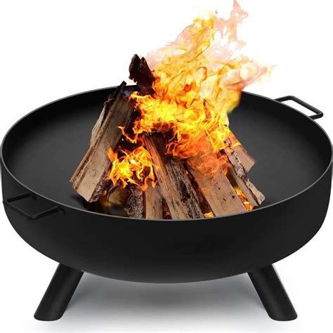 Fire Pit Outdoor Wood Burning Fire Bowl 28in With A Drain Hole