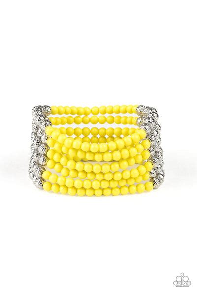 Paparazzi Bracelet Layer It On Thick Yellow Shopblingingpretty