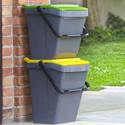 Poubelle De Tri Sélectif Jaune 30 Litres Recyclage Des Déchets