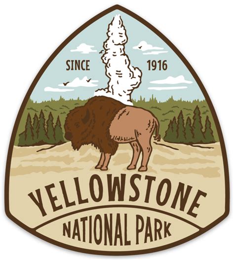 Yellowstone National Park Sticker Yellowstone National Park National