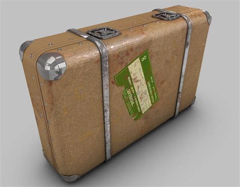 Vintage Old Suitcase 3d Model Obj 3ds Fbx C4d Dxf