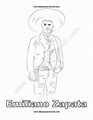 Emiliano Zapata dibujo para colorear
