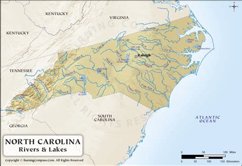 North Carolina River Map North Carolina Rivers And Lakes
