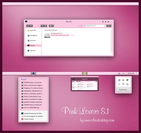 Pink Lovevs Theme Windows 81 Windows10 Themes I Cleodesktop