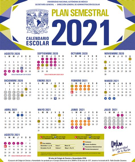 Calendario Escolar Anual Unam 2022