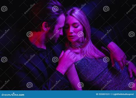 Passionate Man Hugging Blonde Girlfriend On Stock Image Image Of