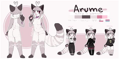 Made A Full Ref Sheet For My Fursona3c Im A Mix Between Opposum And
