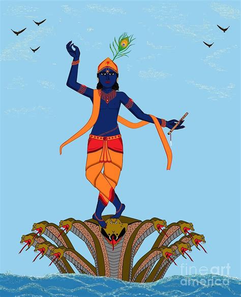Krishna Dancing On Kaliya Painting By Pratyasha Nithin Fine Art America