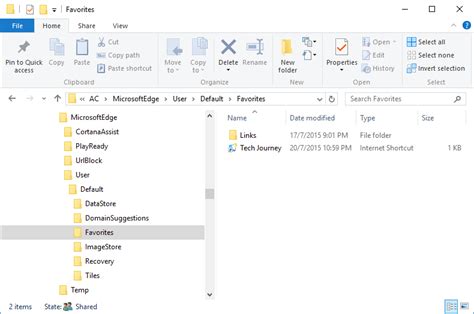 Ms Edge Browser Favorites Storage Folder Location For Export Save