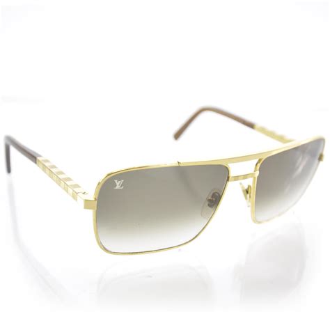 Louis Vuitton Attitude Pilote Sunglasses Gold 33531