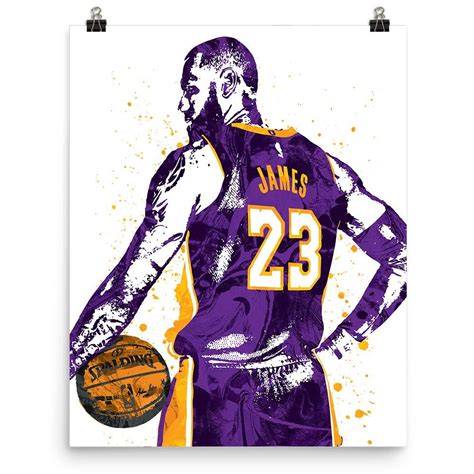 Lebron James Los Angeles Lakers Purple Poster Los Angeles Lakers
