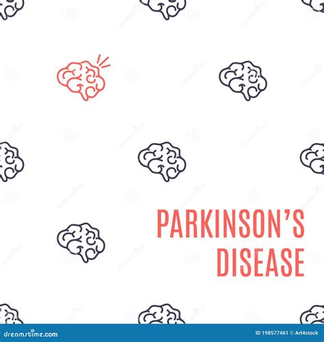 Parkinson Disease Medical Poster With Brain Pattern Stock Vector