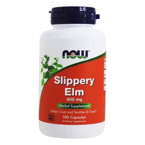Now Foods Slippery Elm 400 Mg 100 Capsules Holly Hill Vitamins