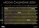 2024 Calendario lunar. Diseño de calendario astrológico. planificador ...
