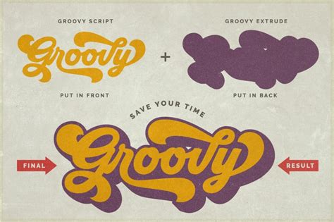 A retro theme like no other inspires it. Bold and Sporty Retro Groovy Script Font - only $7 ...