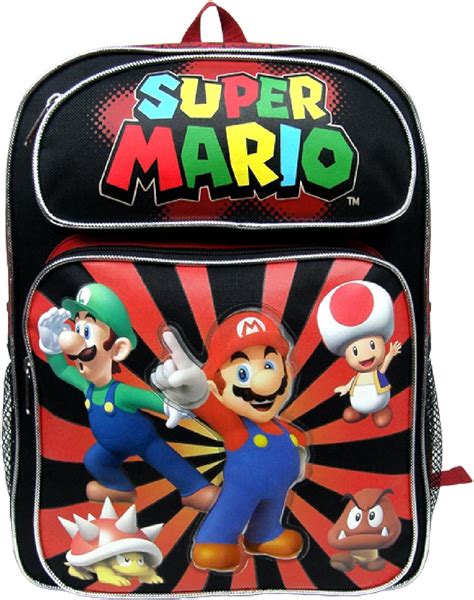 Backpack Nintendo Super Mario Black And Red 14 School Bag