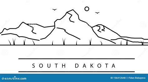 South Dakota City Line Icon Element Of Usa States Illustration Icons