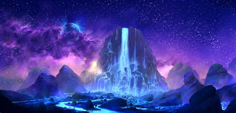 Hintergrundbilder Bunt Wasserfall Digitale Kunst Fantasiekunst