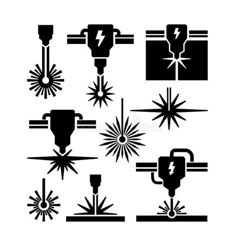 Machine Laser Beam Plasma Cutting Symbol Stock Vector Illustration Of