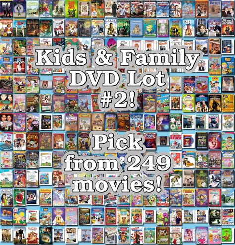 Animated adventures and heartwarming classics that the whole family can enjoy. Kids & Family DVD Lot #2: 249 Movies to Pick From! Buy ...